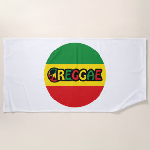 Reggae design with reggae flag colors beach towel