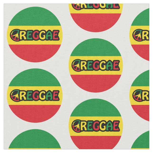 Reggae design with reggae flag colors fabric (Close Up)
