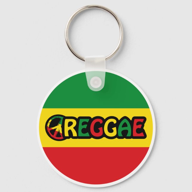 Reggae design with reggae flag colors keychain (Front)