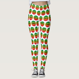 Reggae design with reggae flag colors leggings