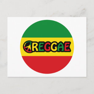 Reggae design with reggae flag colors postcard