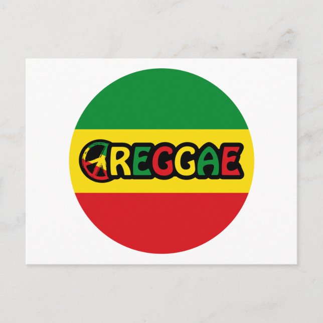 Reggae design with reggae flag colors postcard (Front)