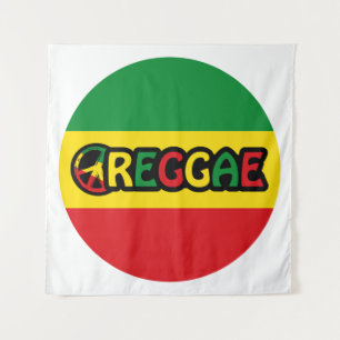 Reggae design with reggae flag colors tapestry