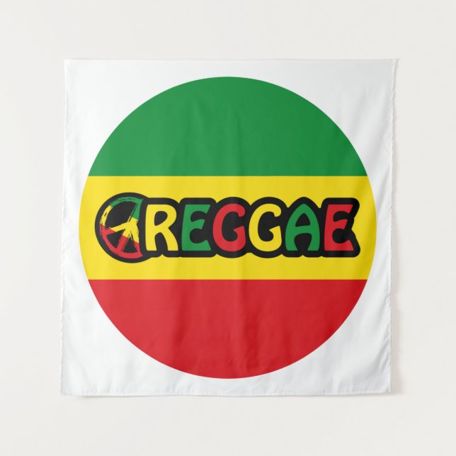 Reggae design with reggae flag colors tapestry (Front)