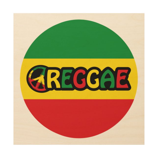 Reggae design with reggae flag colors wood wall art (Front)