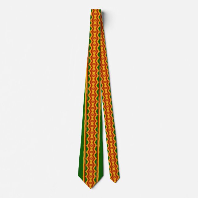 Reggae Diamonds and Stripes African Influence Neck Tie (Front)