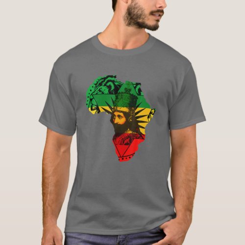 Reggae Haile Selassie Rastafarian Jamaican Ethiopi T_Shirt