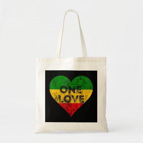 Reggae Heart One Love Rasta Reggae Music Rastafari Tote Bag