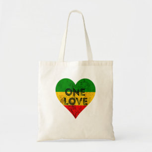 Reggae Heart One Love Rasta Reggae Music Rastafari Tote Bag