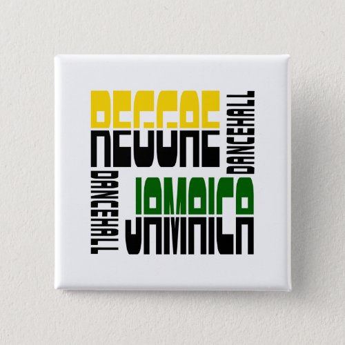 Reggae Jamaica Dance Hall Cube 3 Colors Pinback Button