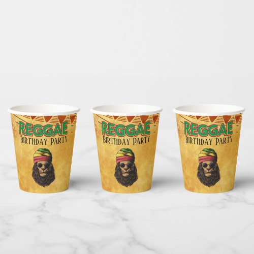 Reggae Jamaican African Birthday Party  Paper Cups