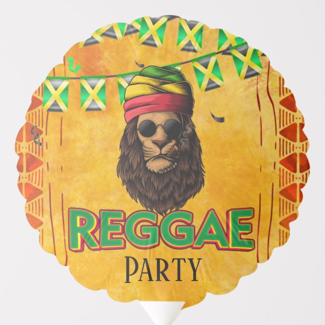 Reggae Jamaican Birthday Party Balloon (Front)