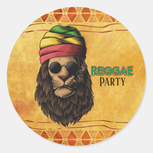 Reggae Jamaican Birthday Party Classic Round Sticker