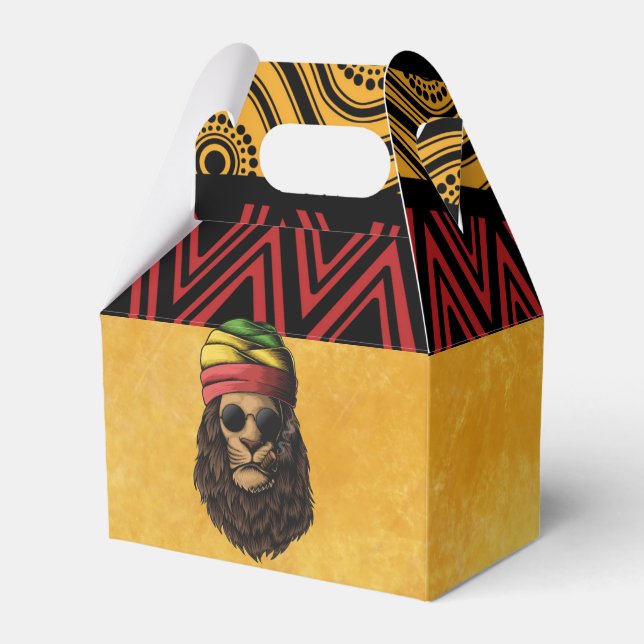 Reggae Jamaican Birthday Party  Favor Boxes (Front Side)