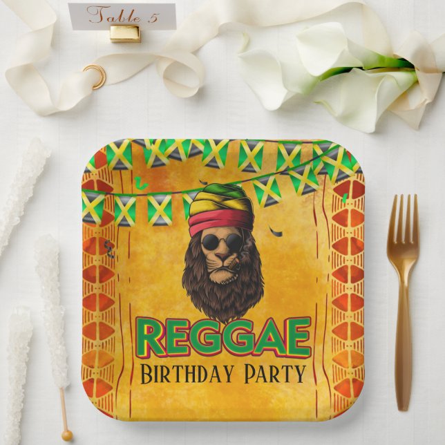 Reggae Jamaican Birthday Party  Paper Plates (Wedding)