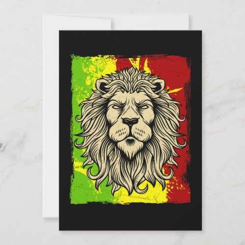 Reggae Jamaican Lion Rasta African Invitation