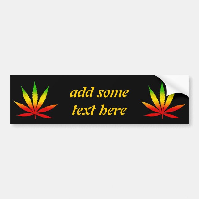 Reggae Jamaican Rasta Leaf Rastafari Bumper Sticker (Front)
