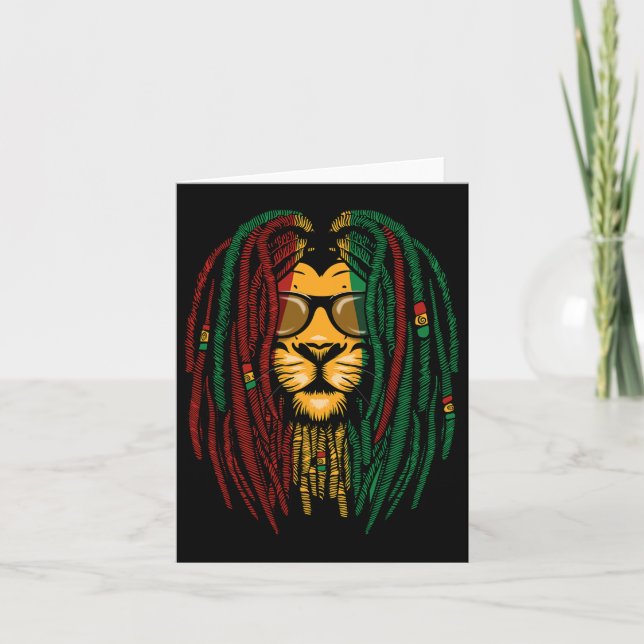 Reggae Lion Dreadlocks Wild Cat Rasta Africa Rasta Card (Front)