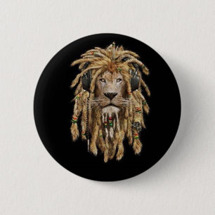 reggae lion pinback button