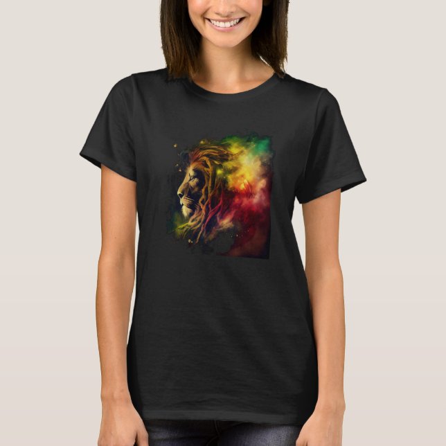 Reggae Lion Rastafari Music Freedom Zion Jamaica T-Shirt (Front)