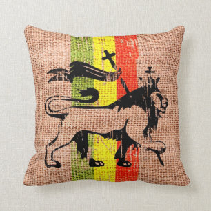 Reggae lion throw pillow