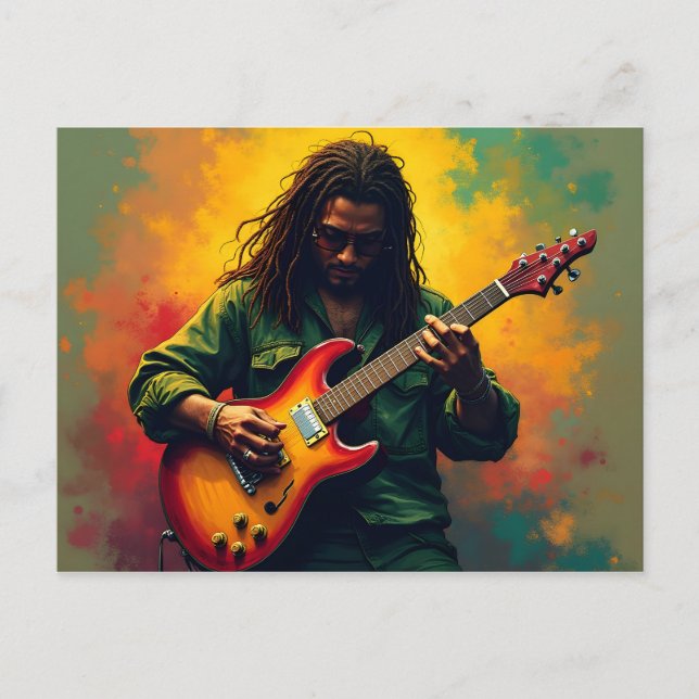 Reggae music art postcard (Front)