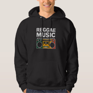 Reggae Music Boombox Retro Vintage Roots Rasta Gra Hoodie
