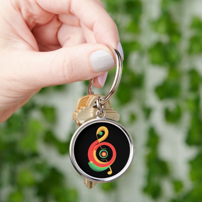 Reggae Music Clef Keychain (Hand)