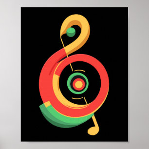 Reggae Music Clef Poster