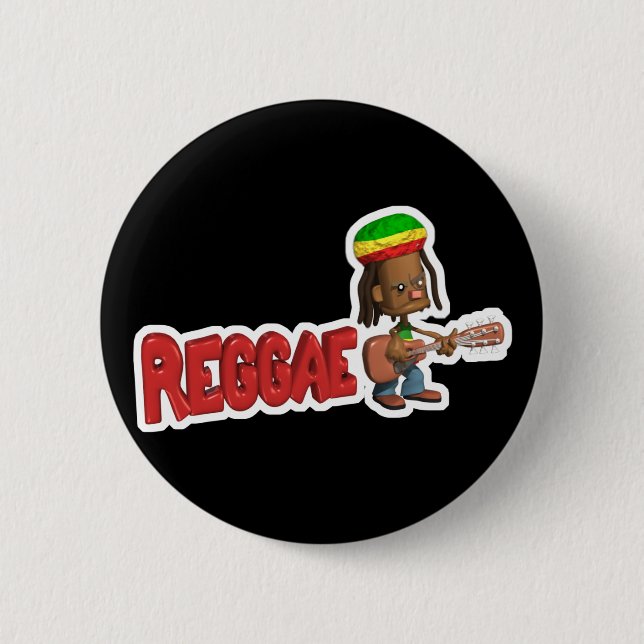 reggae music design pinback button (Front)