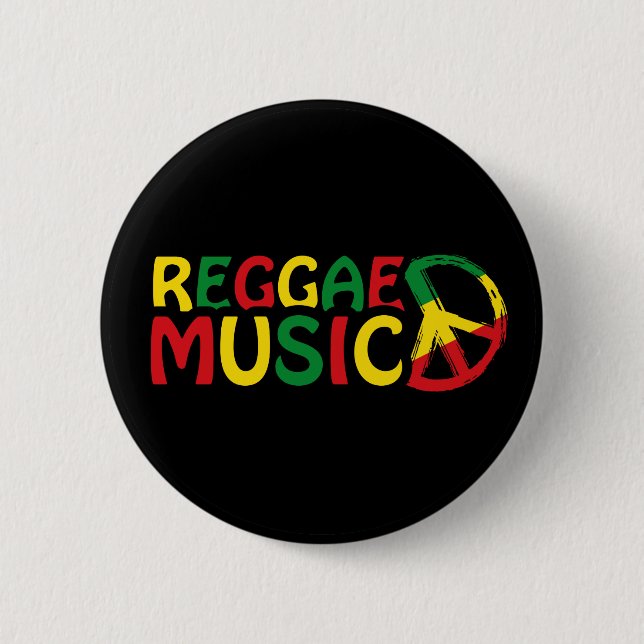 Reggae Music design, reggae art Button (Front)
