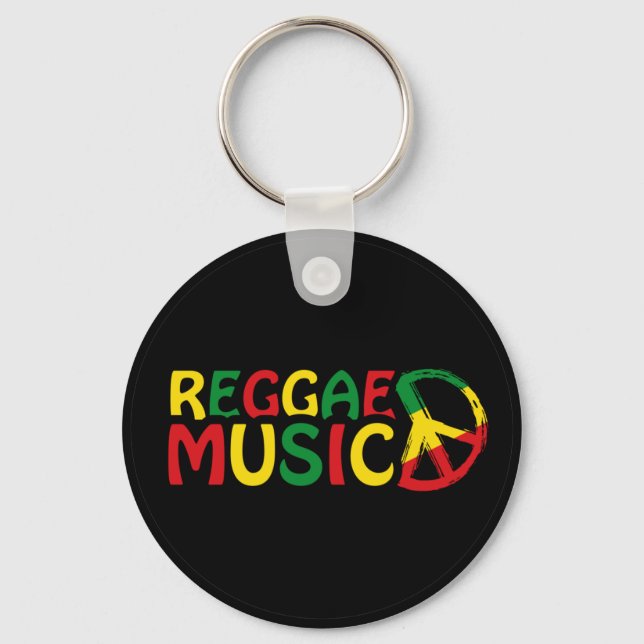 Reggae Music design, reggae art Keychain (Front)