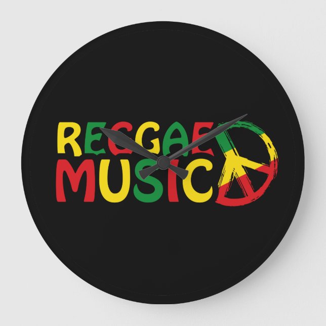 Reggae Music design, reggae art Large Clock (Front)