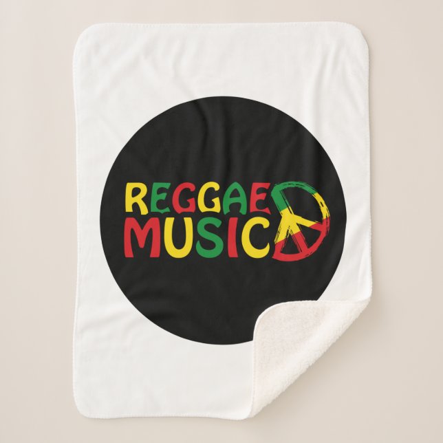 Reggae Music design, reggae art Sherpa Blanket (Front)