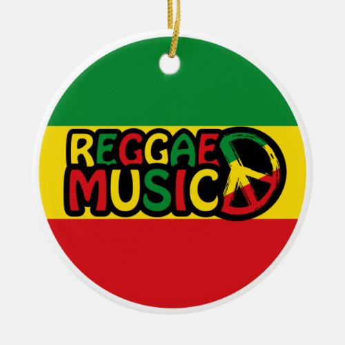 Reggae Music design with rastafari style and color Ceramic Ornament