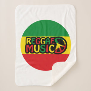 Reggae Music design with rastafari style and color Sherpa Blanket