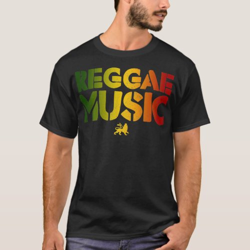 Reggae Music Lion Of Judah Rastafari Rasta Jamaica T_Shirt