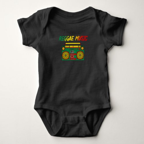 Reggae Music Lover Colorful Jamaica Cassette Radio Baby Bodysuit