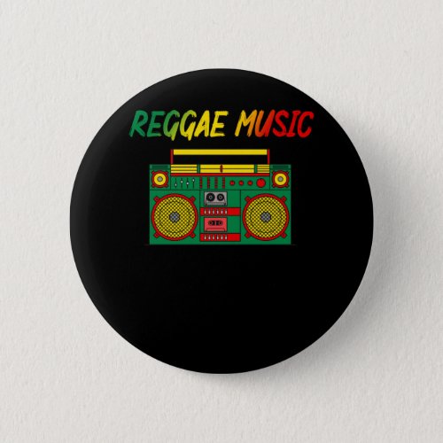 Reggae Music Lover Colorful Jamaica Cassette Radio Button