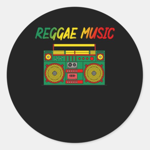 Reggae Music Lover Colorful Jamaica Cassette Radio Classic Round Sticker