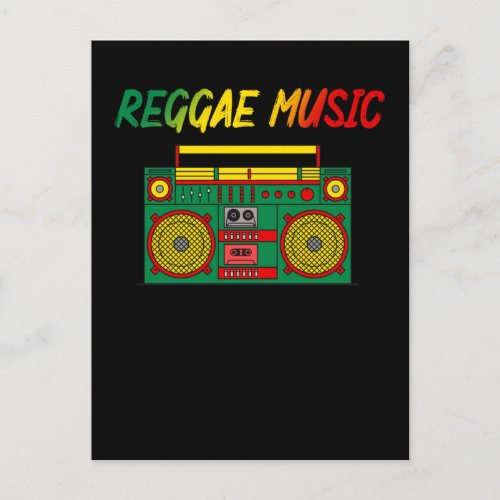 Reggae Music Lover Colorful Jamaica Cassette Radio Postcard