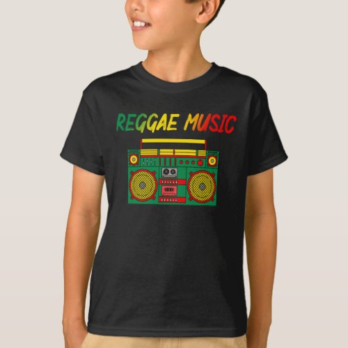 Reggae Music Lover Colorful Jamaica Cassette Radio T_Shirt