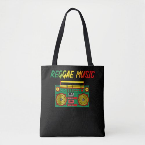 Reggae Music Lover Colorful Jamaica Cassette Radio Tote Bag