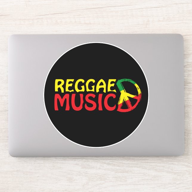 Reggae Music - model2b-circle-black Sticker (Computer)