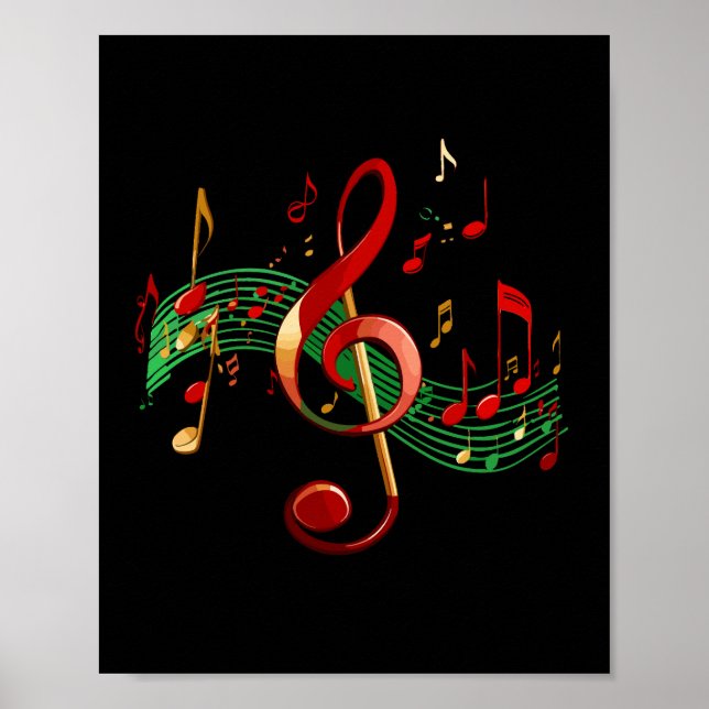 Reggae Music Notes Poster (Front)