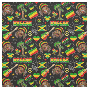 Reggae Music Pattern Fabric