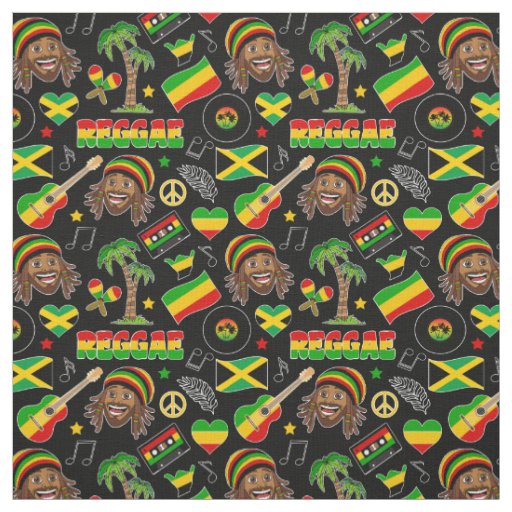 Reggae Music Pattern Fabric