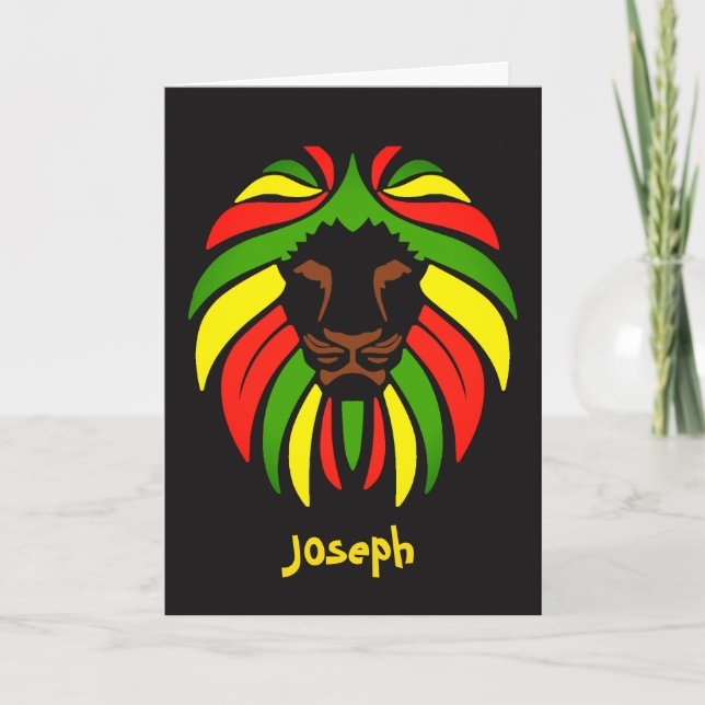 Reggae Music Rasta Colors Custom Name Birthday  Card (Front)