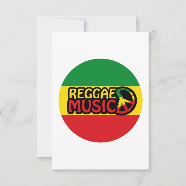 Reggae Music, reggae art with peace symbol Card (Front)