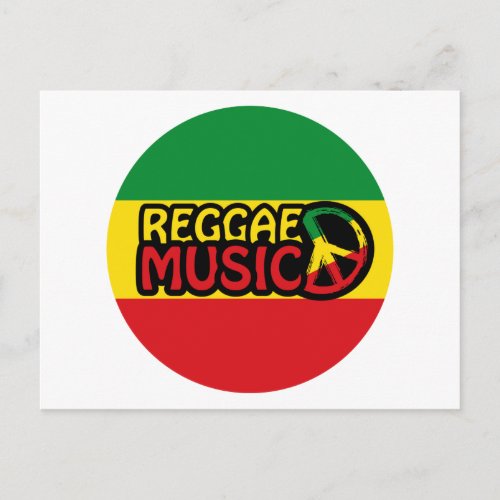 Reggae Music reggae art with peace symbol Postcard